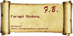 Faragó Bodony névjegykártya